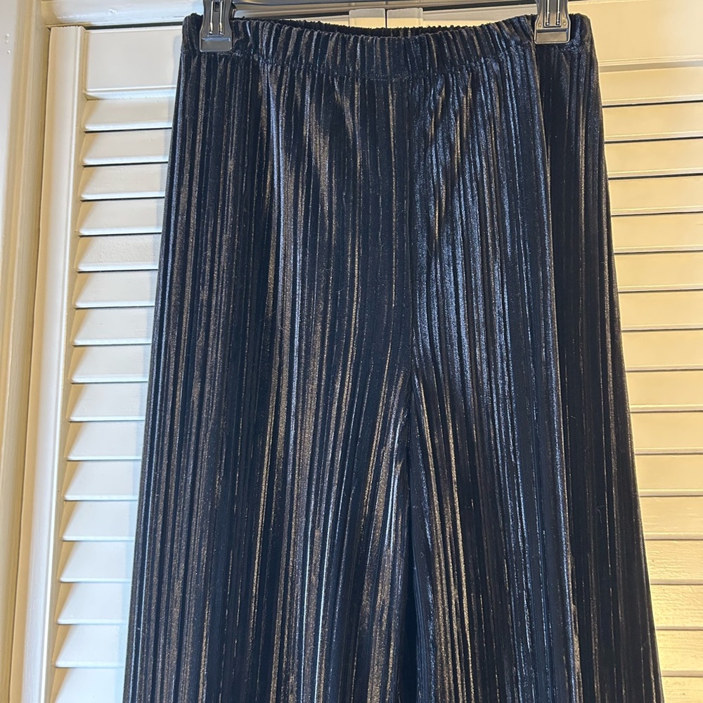 Frank Lyman Design Black Velvet Straight Leg Pants Size 18